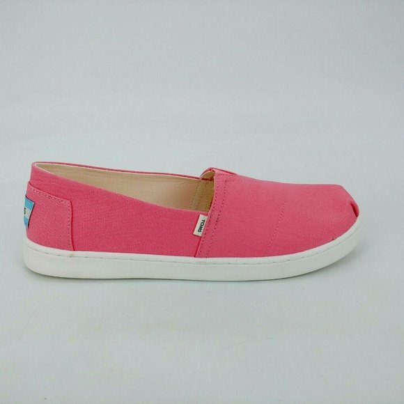 Toms Girls Belmont Canvas‎ Slip On Flats Pink 5.5 New - Picture 1 of 10